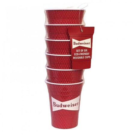 BUDWEISER Budweiser 828895 Eco-Friendly Reusable Plastic Cups - Pack of 6 828895
